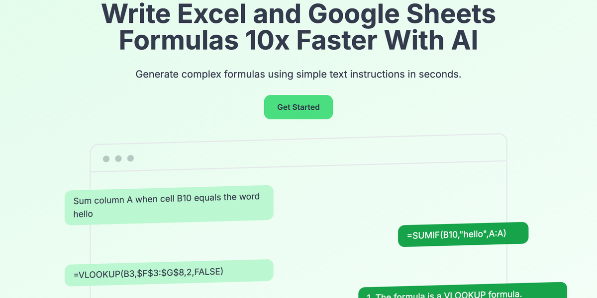 AI Formula Wizard: Revolutionizing Excel and Google Sheets Efficiency Feature image