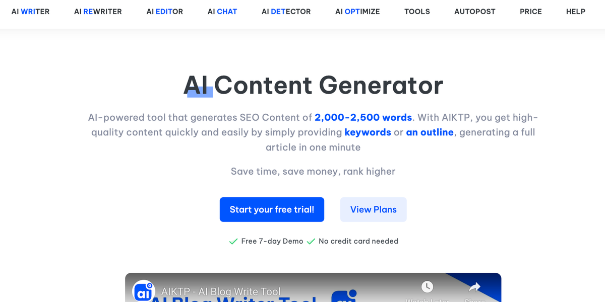 Comprehensive Guide to AIKTP: The Ultimate AI-Powered Content Generator Feature image